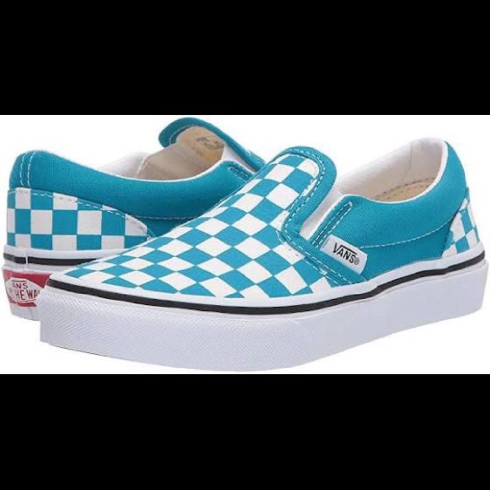 Vans missey size 13 boys. Turquoise